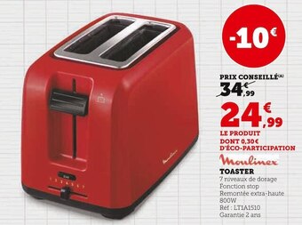 Hyper U Moulinex toaster offre