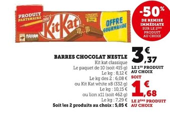 Super U Nestle barres chocolat offre
