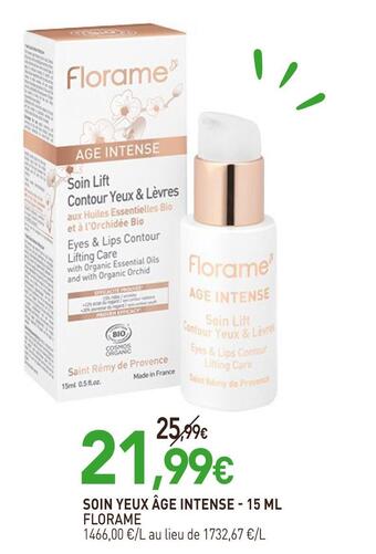 naturéO Florame soin yeux âge intense offre