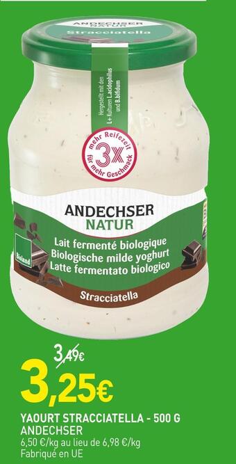 naturéO Andechser yaourt stracciatella offre