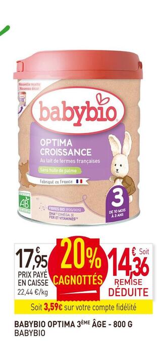 Babybio babybio optima 3ème âge