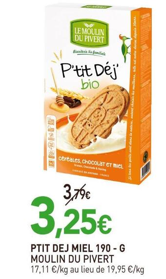 naturéO Moulin du pivert ptit dej miel offre