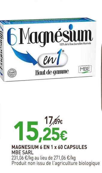 naturéO Mbe sarl magnesium 6 en 1 x 60 capsules offre