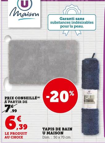Hyper U U maison tapis de bain offre
