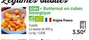 Thiriet Butternut en cubes biologique offre