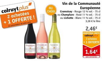 Cramoisay / champlure / lichette vin de la communauté européenne