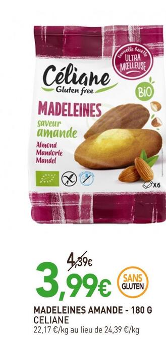naturéO Celiane madeleines amande offre