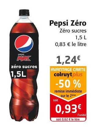 Colruyt Pepsi pepsi zéro offre