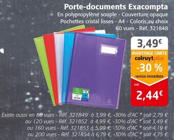 Colruyt Exacompta porte-documents offre