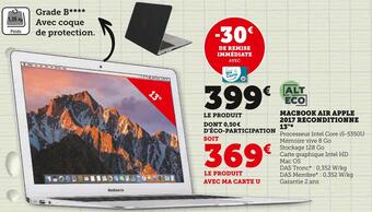Hyper U Apple macbook air 2017 reconditionne 13 offre
