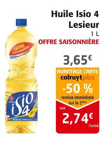 Colruyt Lesieur huile isio 4 offre