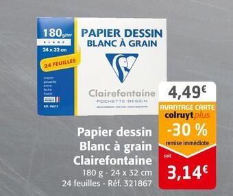 Colruyt Clairefontaine papier dessin blanc à grain offre