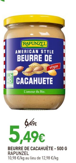 naturéO Rapunzel beurre de cacahuète offre