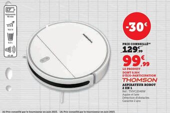 Hyper U Aspirateur robot 2 en 1 thomson offre