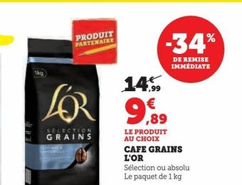 Hyper U Cafe grains l'or offre