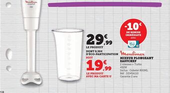 Hyper U Mixeur plongeant easychef moulinex offre