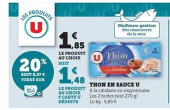Hyper U Thon en sauce u offre