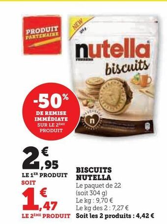 Hyper U Biscuits nutella offre
