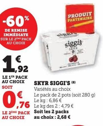 Hyper U Skyr siggi's offre