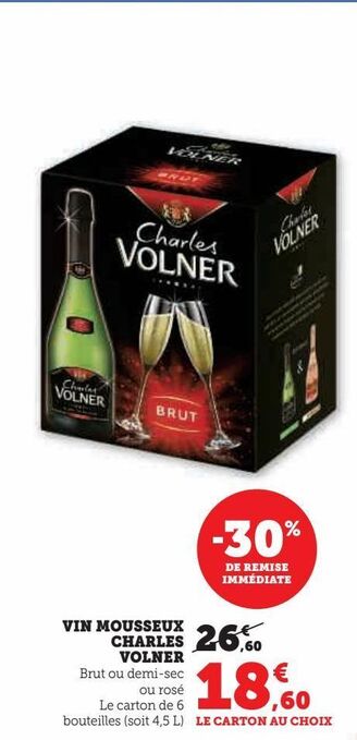 Hyper U Vin mousseux charles volner offre