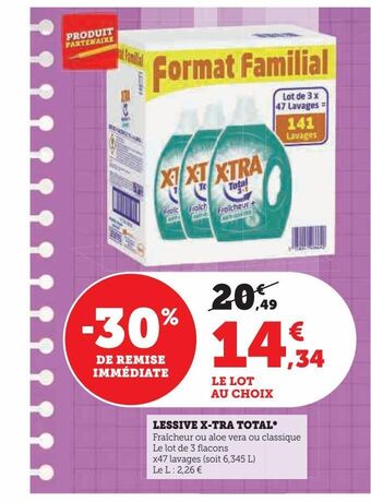 Hyper U Lessive x-tra totala offre