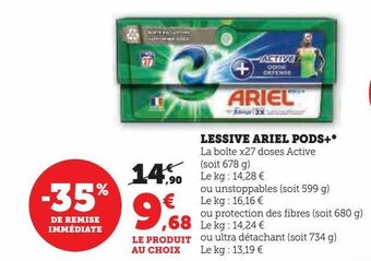 Hyper U Lessive ariel pods+ offre