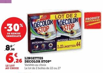 Hyper U Lingettes decolor stop offre
