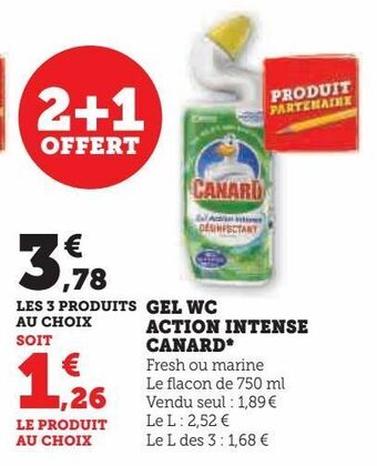 Hyper U Gel wc action intense canard offre