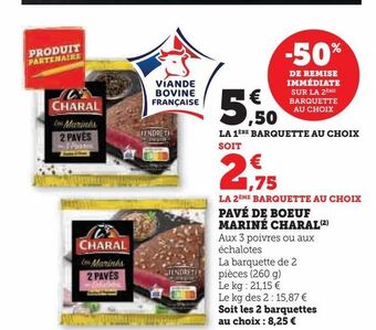 Hyper U Pave de boeuf marine charal offre