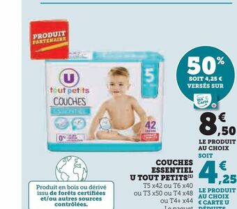 Hyper U Couches essentiel u tout petits offre