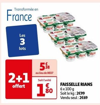Auchan Faisselle rians offre