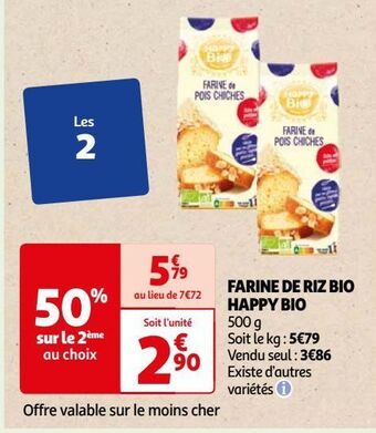 Auchan Farine de riz bio happy bio offre