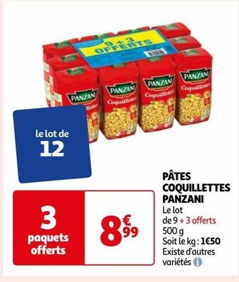 Auchan Pates coquillettes panzani offre