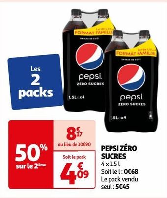 Auchan Pepsi zero sucres offre