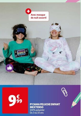 Auchan Pyjama peluche enfant inextenso offre