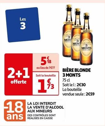 Auchan Biere blonde 3 monts offre