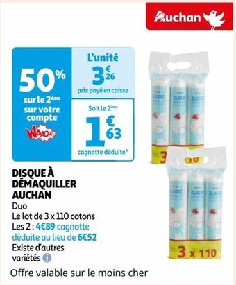 Auchan Disque a demaquiller auchan offre