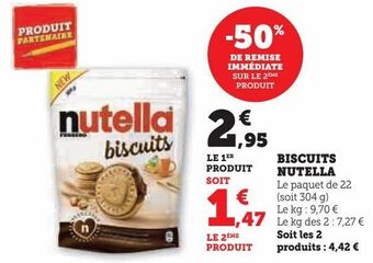 Super U Biscuits nutella offre