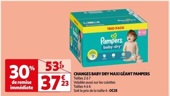 Auchan Changes baby dry maxi geant pampers offre