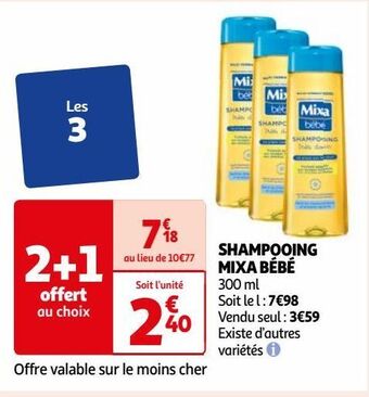 Auchan Shampooing mixa bebe offre