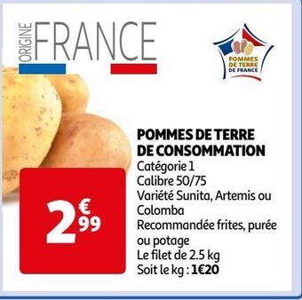 Auchan Pommes de terre de consommation offre