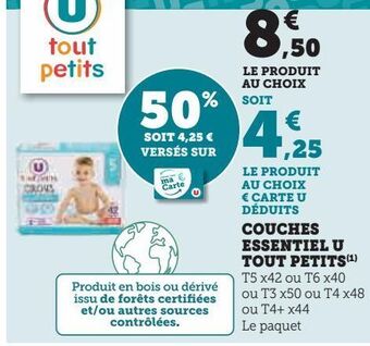 Super U Couches essentiel u tout petits offre