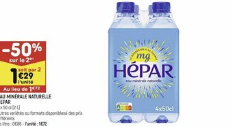 Leader Price Eau minèrale naturelle hepar offre
