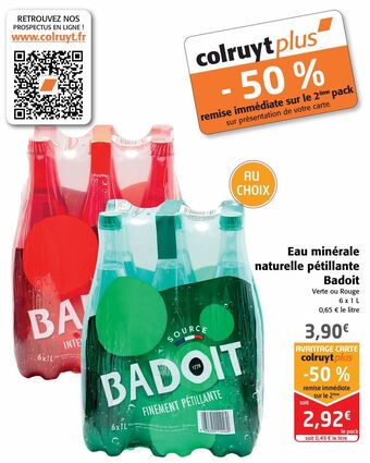 Colruyt Eau minérale naturelle pétillante badoit offre