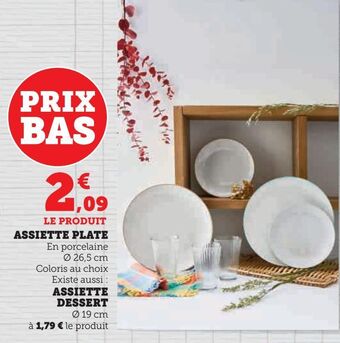 Super U Assiette plate assiete dessert offre