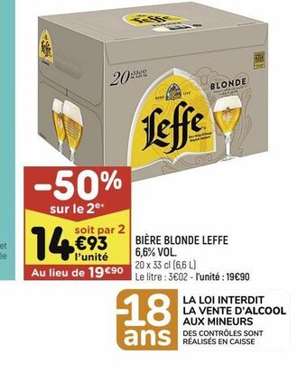 Leader Price Bière blonde leffe offre