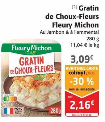 Colruyt Gratin de choux-fleurs fleury michon offre