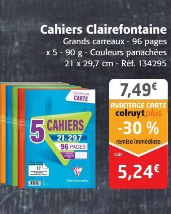 Colruyt Cahiers clairefontaine offre
