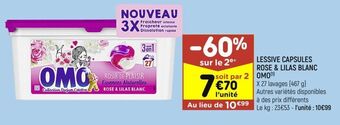 Leader Price Lessive capsules rose & lilas blanc omo offre