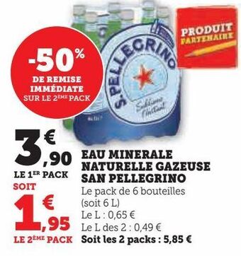 U Express Eau minerale naturelle gazeuse san pellegrino offre